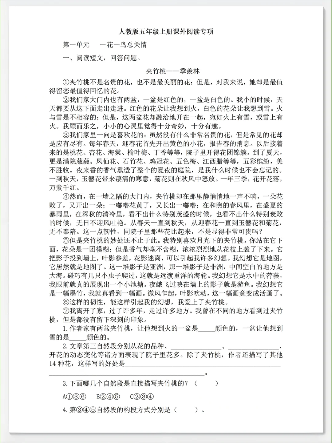五上语文课外阅读训练，让阅读变得轻松有趣