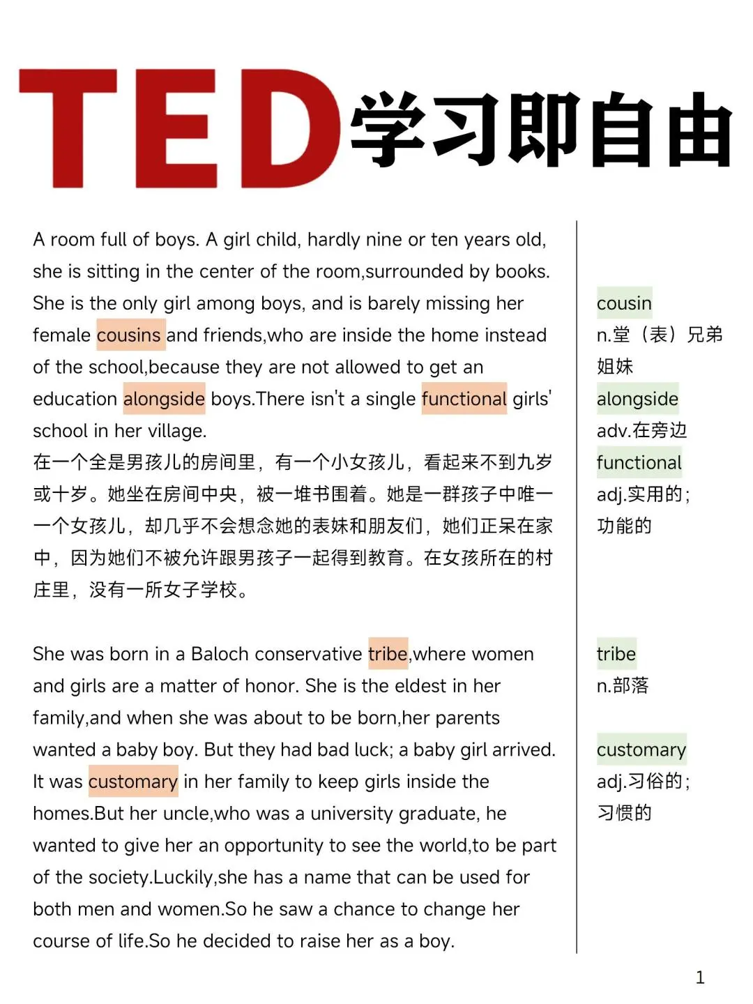 TED演讲｜学习即自由