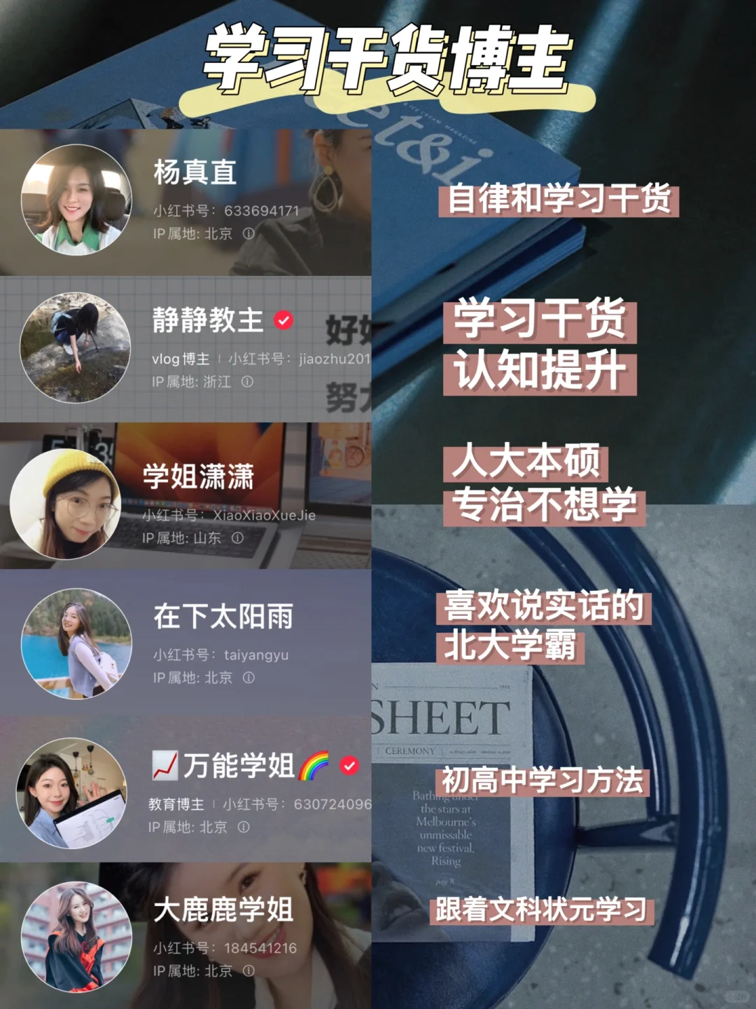 小红书才是真正的学习神器‼️24位宝藏博主