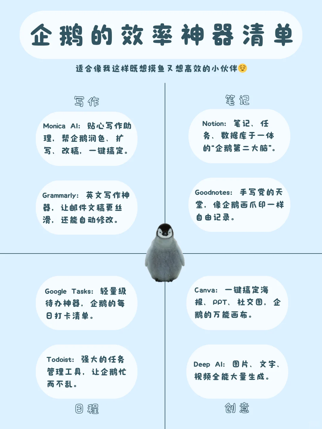企鹅的效率神器清单|学习宝藏收藏！！