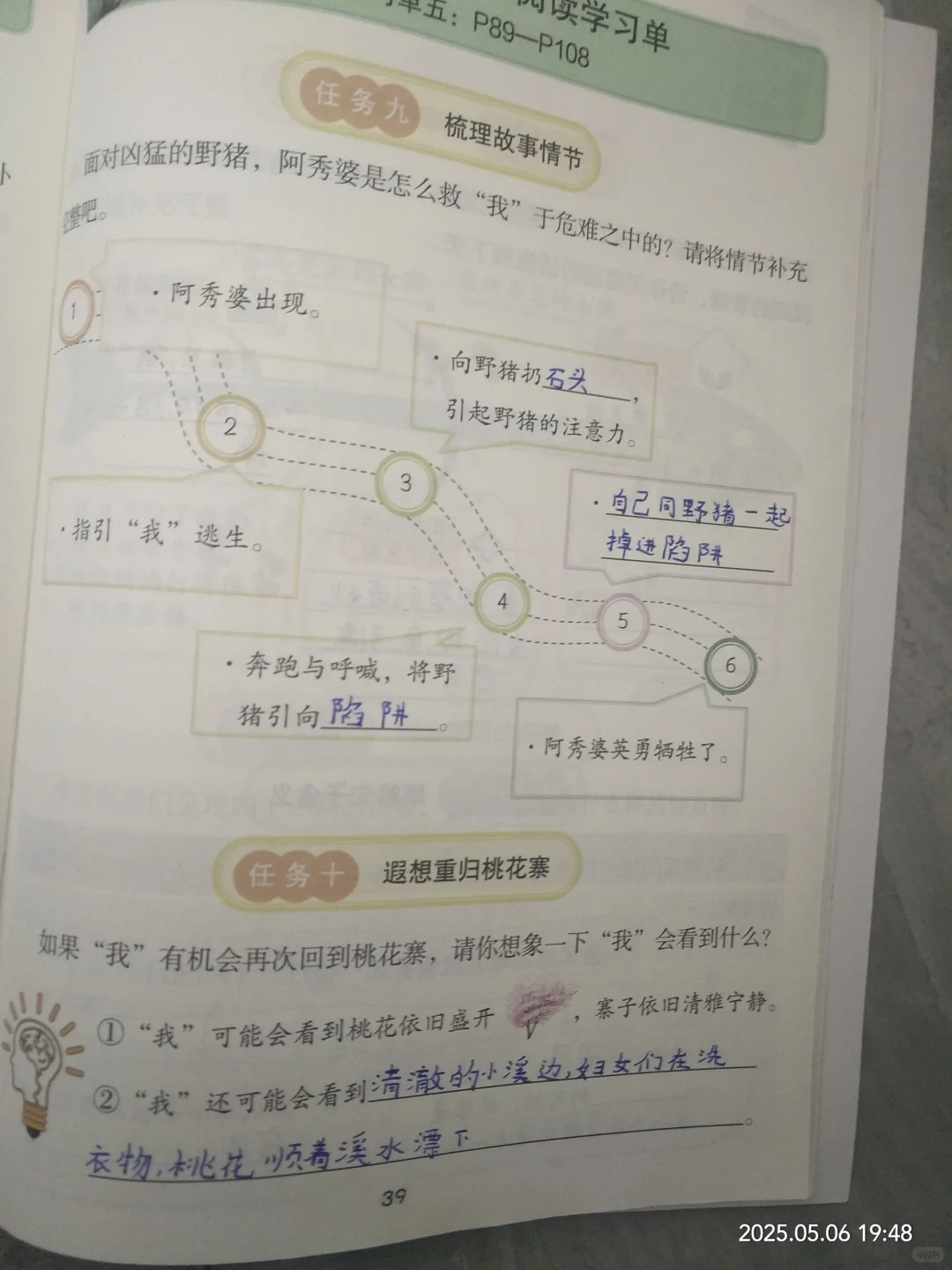 五年级下册阅读实践手册你是我的妹答案