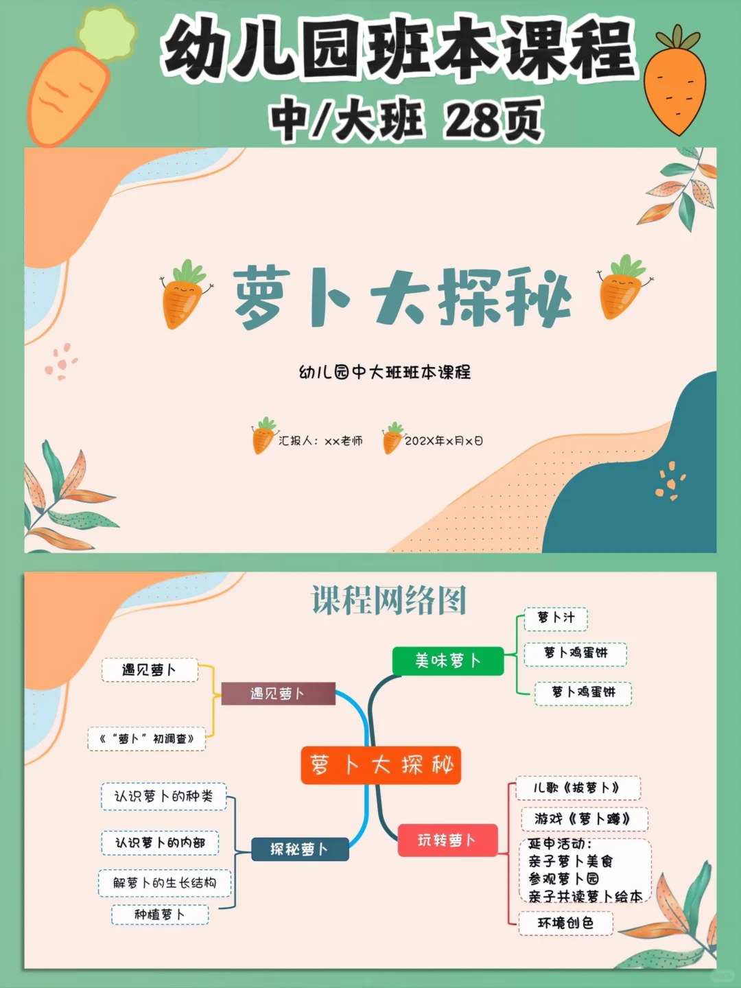 幼儿园班本课程《萝卜大探秘》
