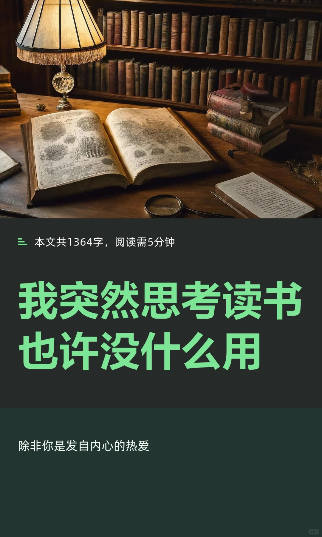 我突然思考读书也许没什么用