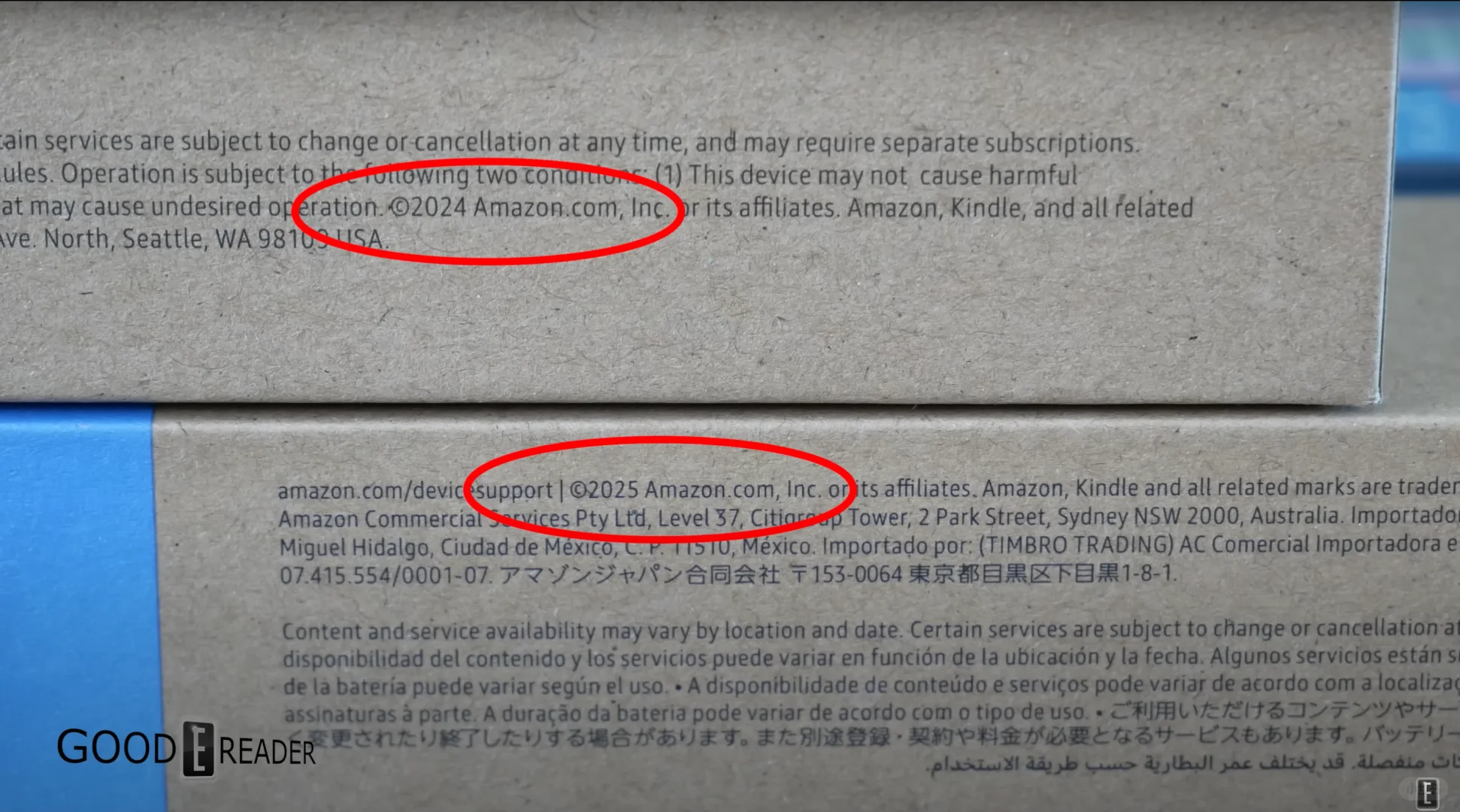 Kindle Colorsoft 32G 2024版和2025版对比