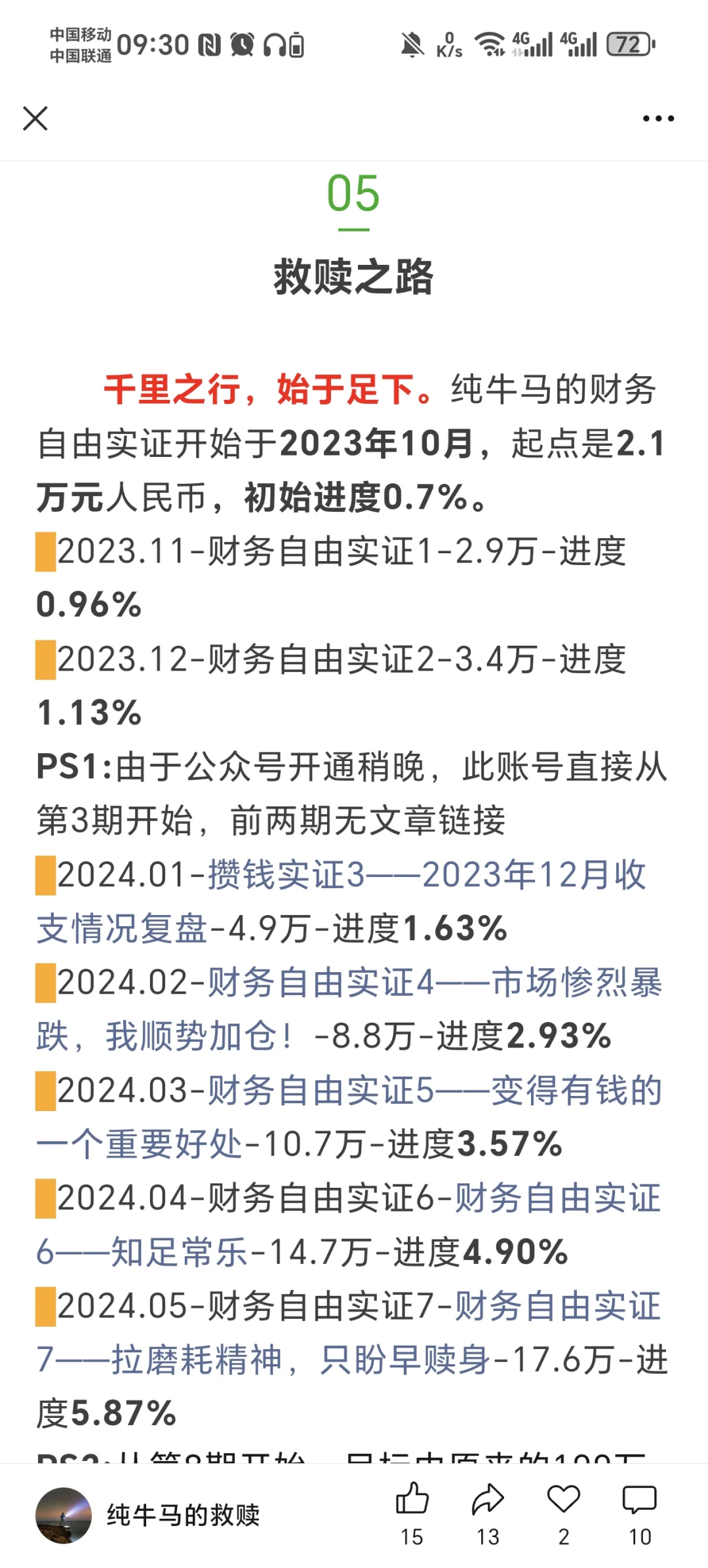 财务自由实证19-四月的快节奏“剧情”