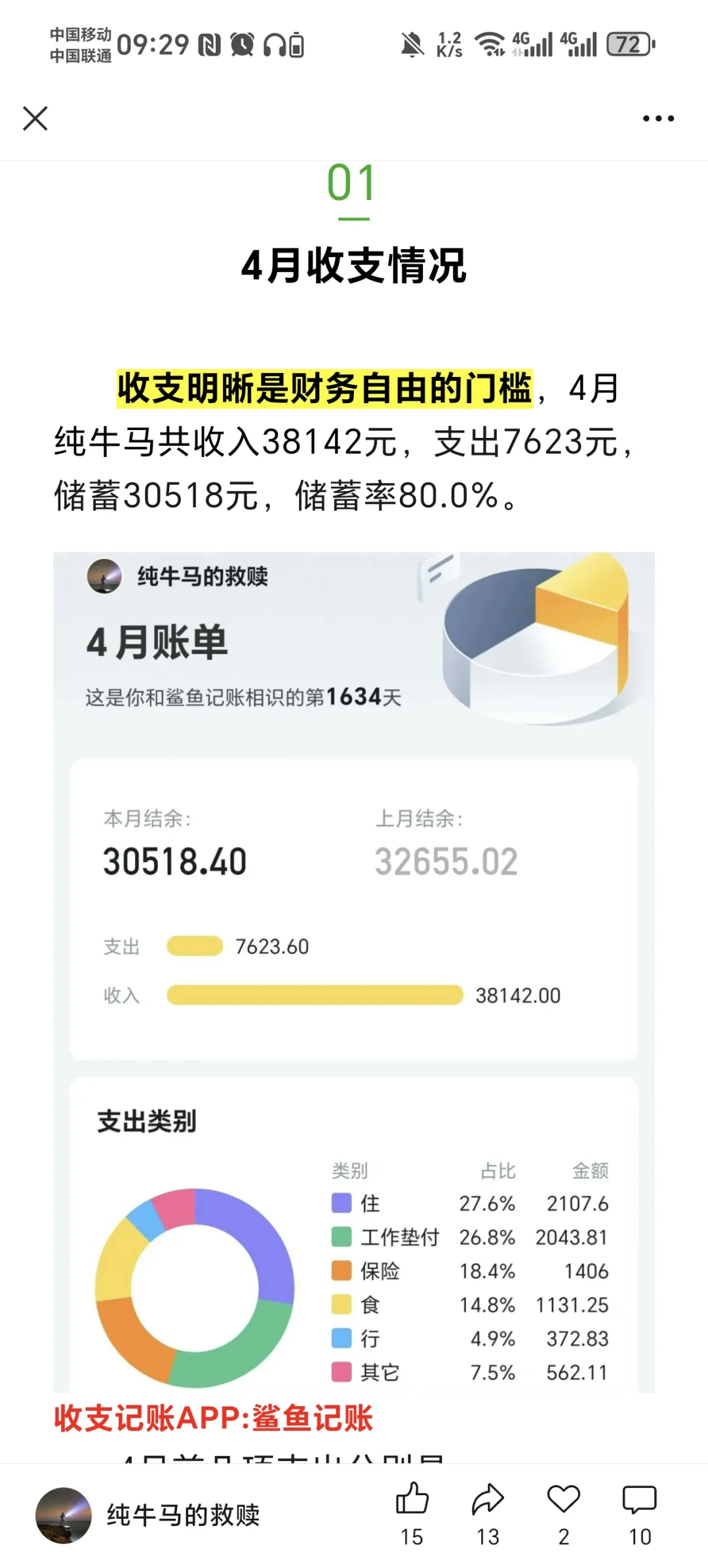 财务自由实证19-四月的快节奏“剧情”