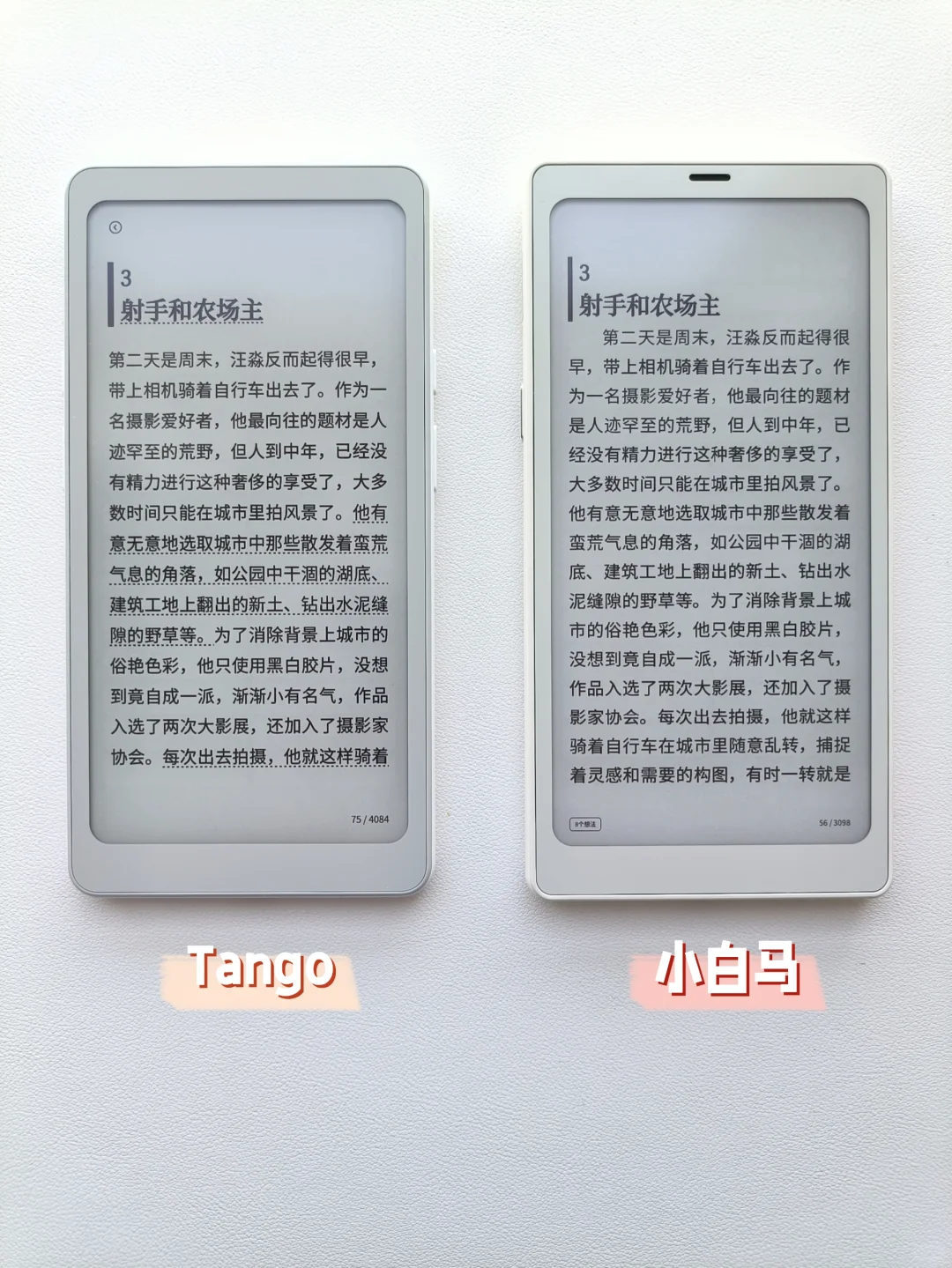 掌阅Tango和文石P6小白马，个人使用感受