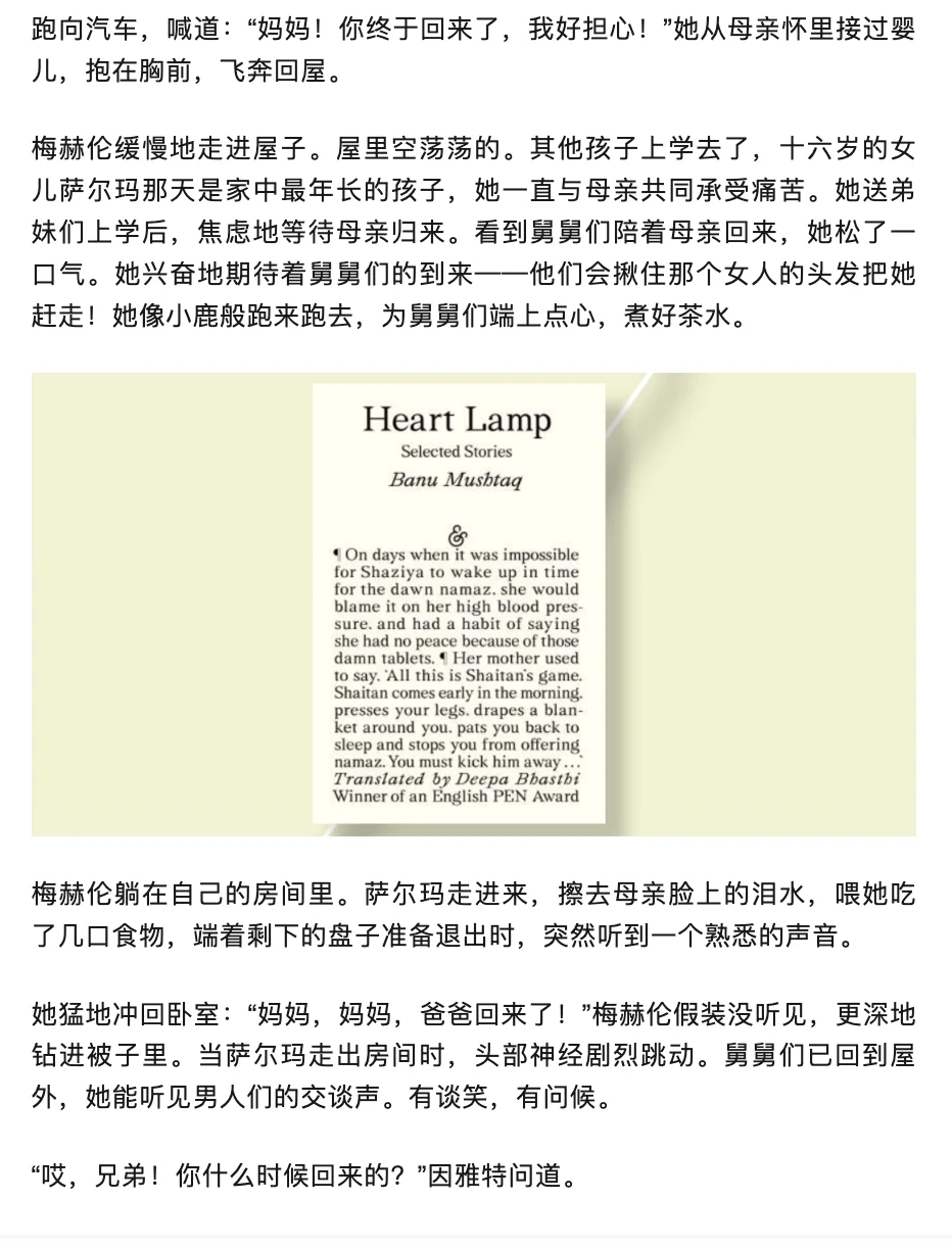 2025国际布克奖获奖作品《心灯》小说全文