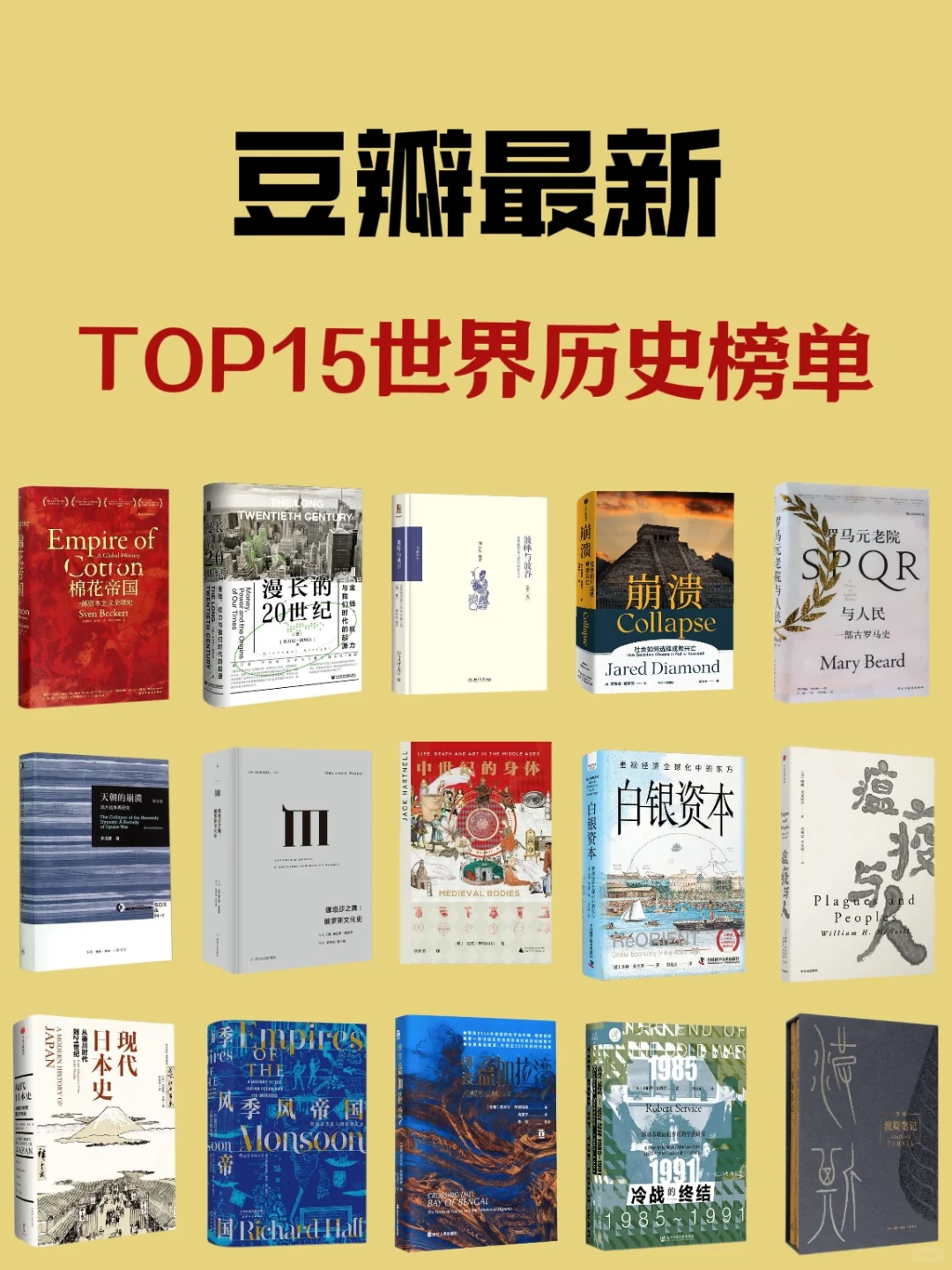 📚豆瓣TOP15世界历史榜单，🔥颠覆你的世界观