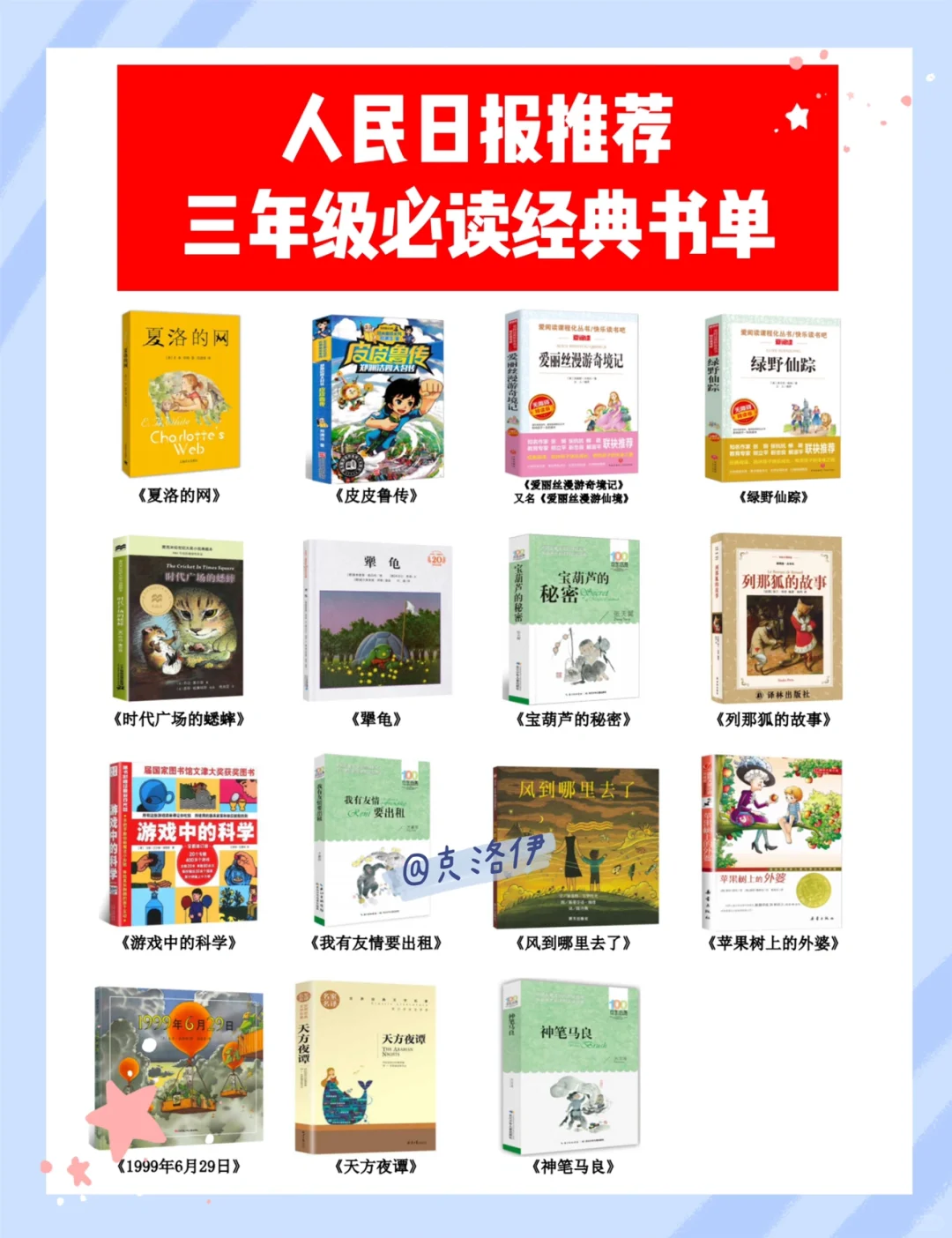收藏！小学生1-6年级必读书单｜经典课外阅读