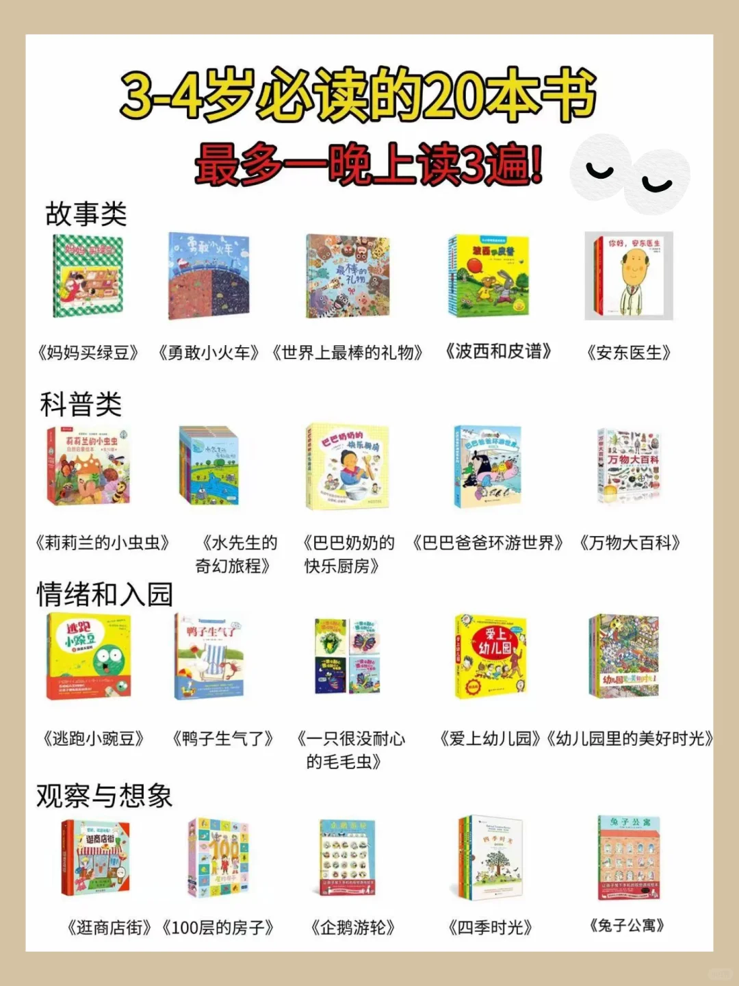 3-4岁精选必读的20本绘本！