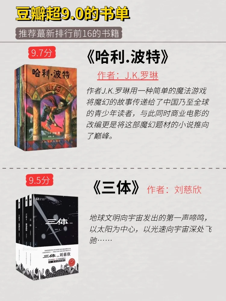 豆瓣9.0以上高赞书籍，排行前16名必读书单