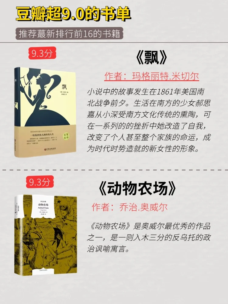 豆瓣9.0以上高赞书籍，排行前16名必读书单