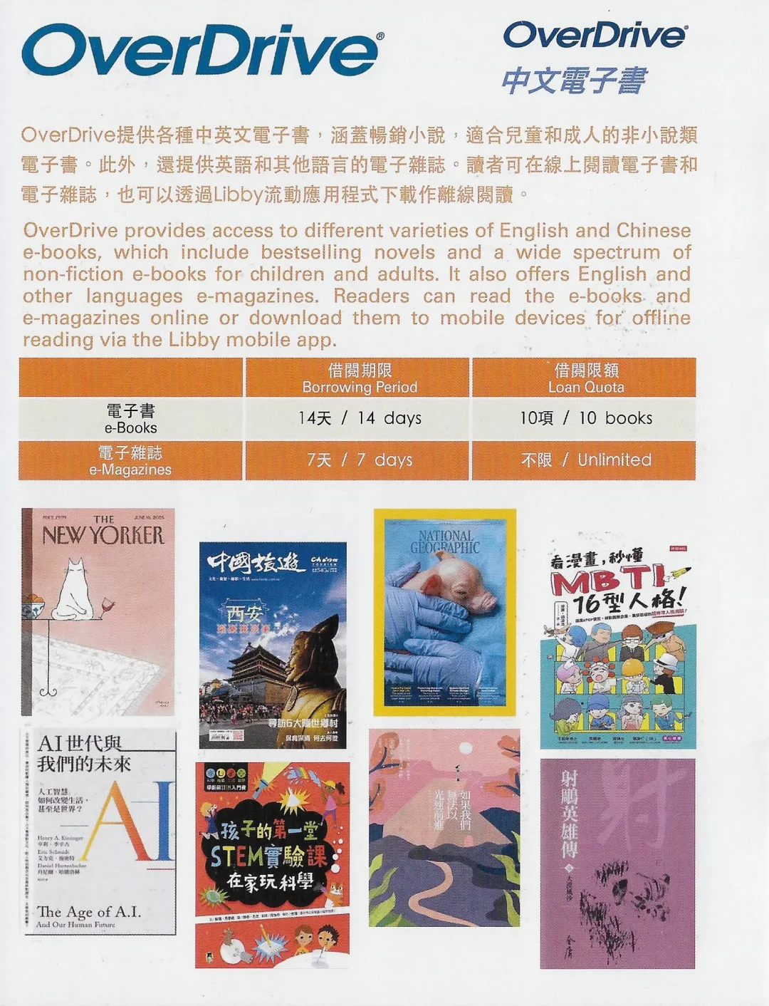閱讀香港公共圖書館不同種類電子書