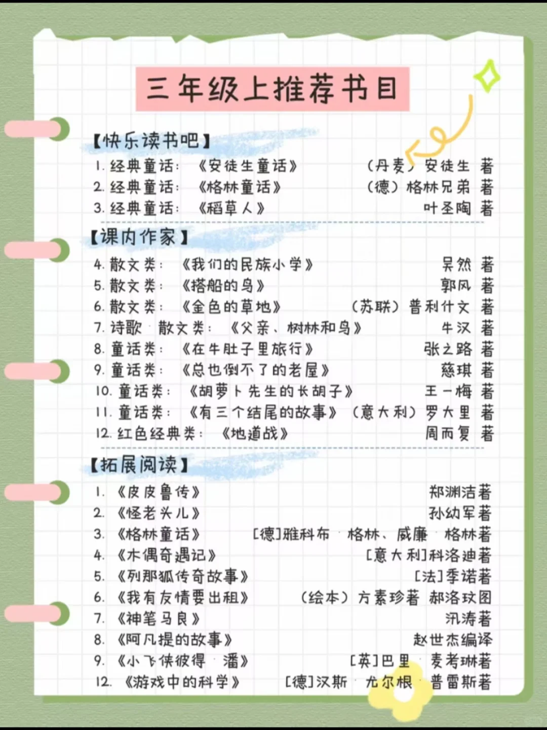 1-3年级| 教育部推荐书单|码住慢慢看
