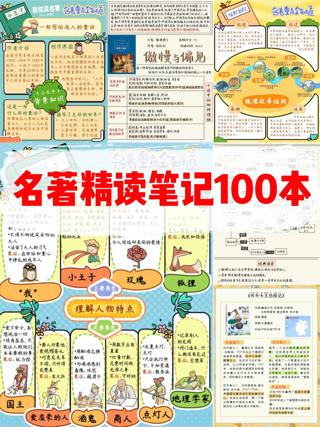 中外名著精读笔记100本，部分含视频音频PPT