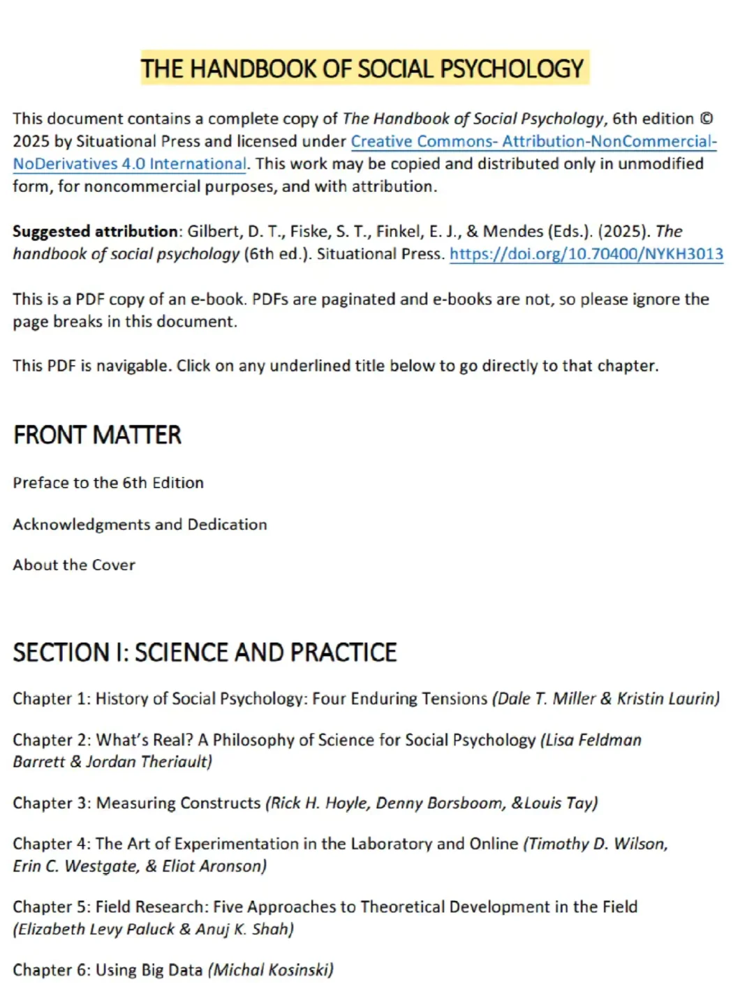 社会心理学学术资源推荐🧠Handbook