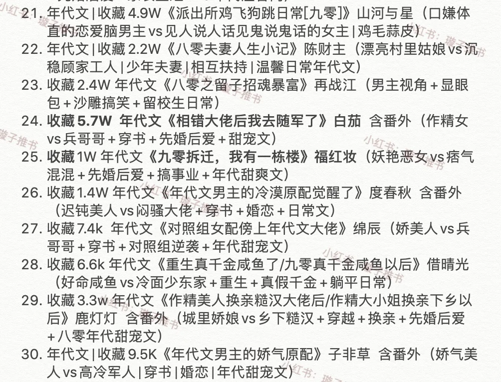 年中总结，你想看的年代文各种元素这都有！