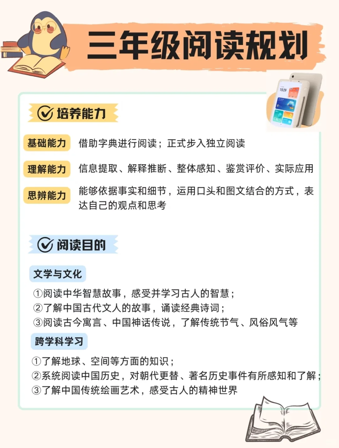 小学一到六年级分级阅读规划表来啦！📚