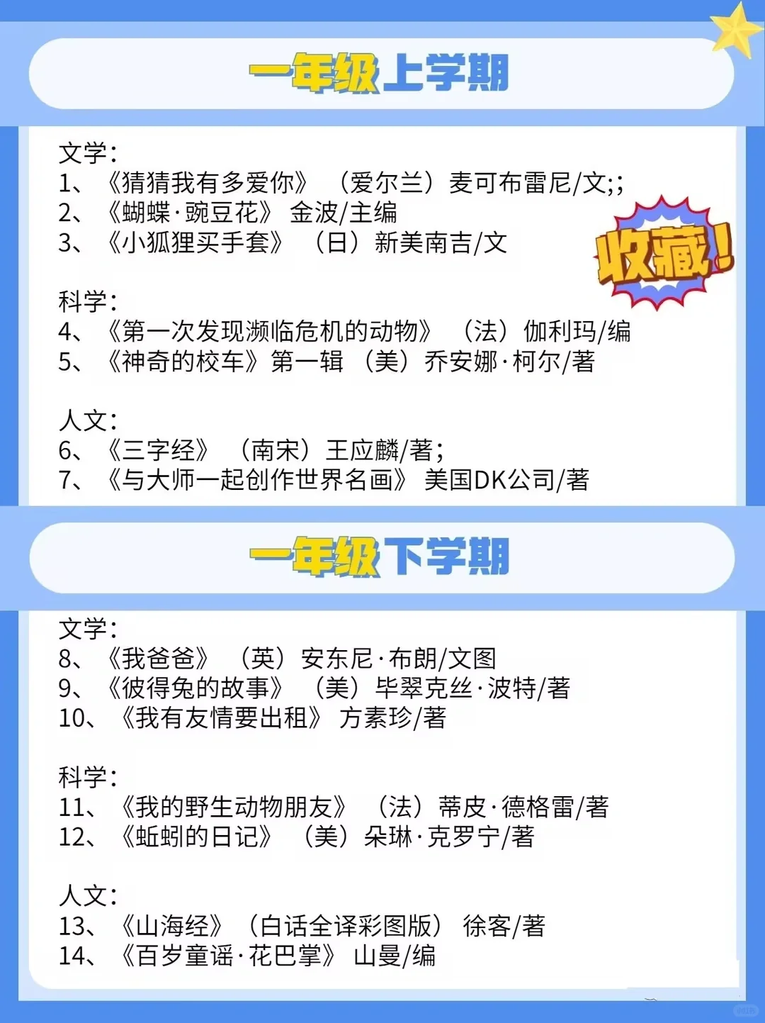必读‖清华附小1-6年级书单给你找全了！