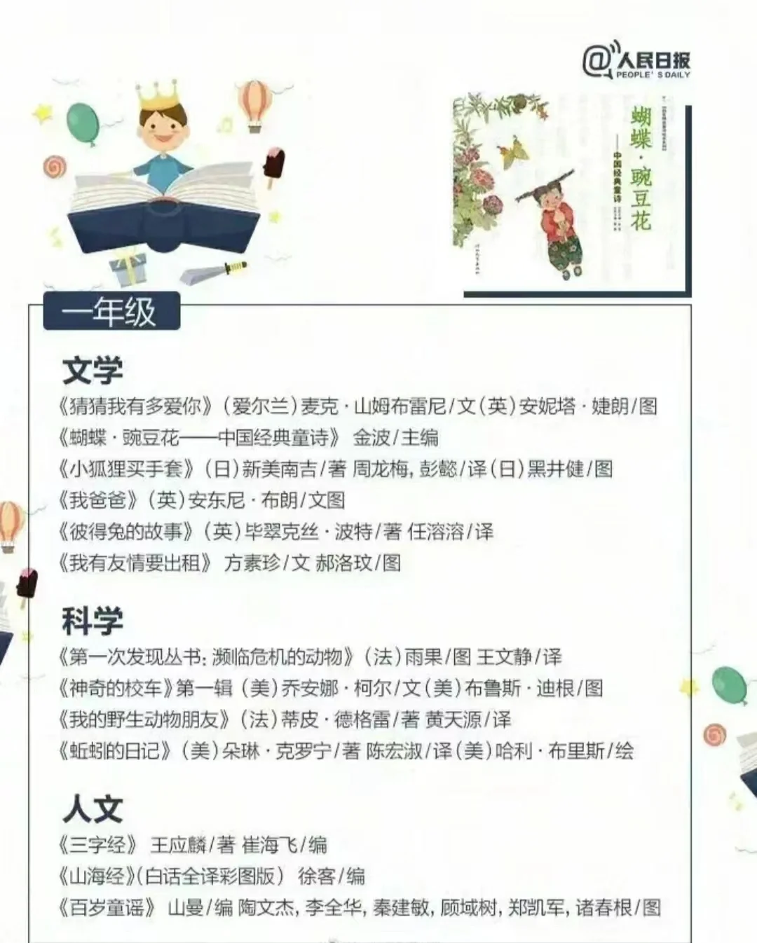 央视推荐！1~6年级必读书单，建议收藏。
