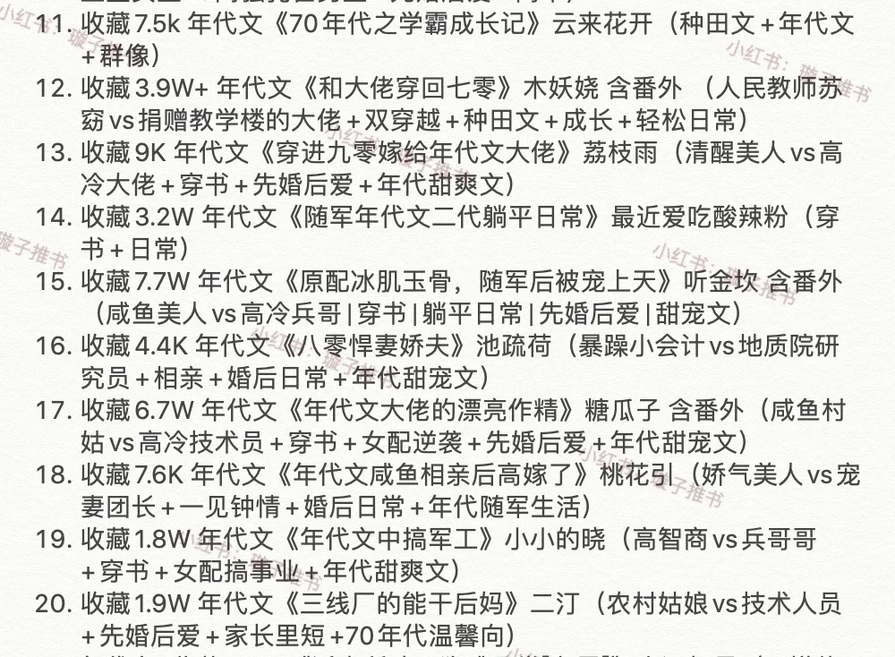 年中总结，你想看的年代文各种元素这都有！