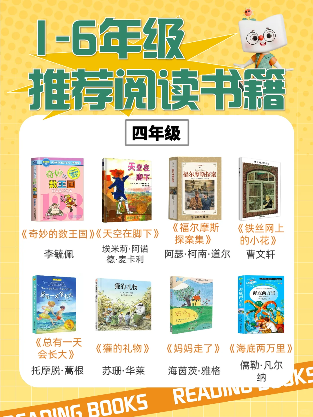 家长必看！1-6年级小学生必读书单