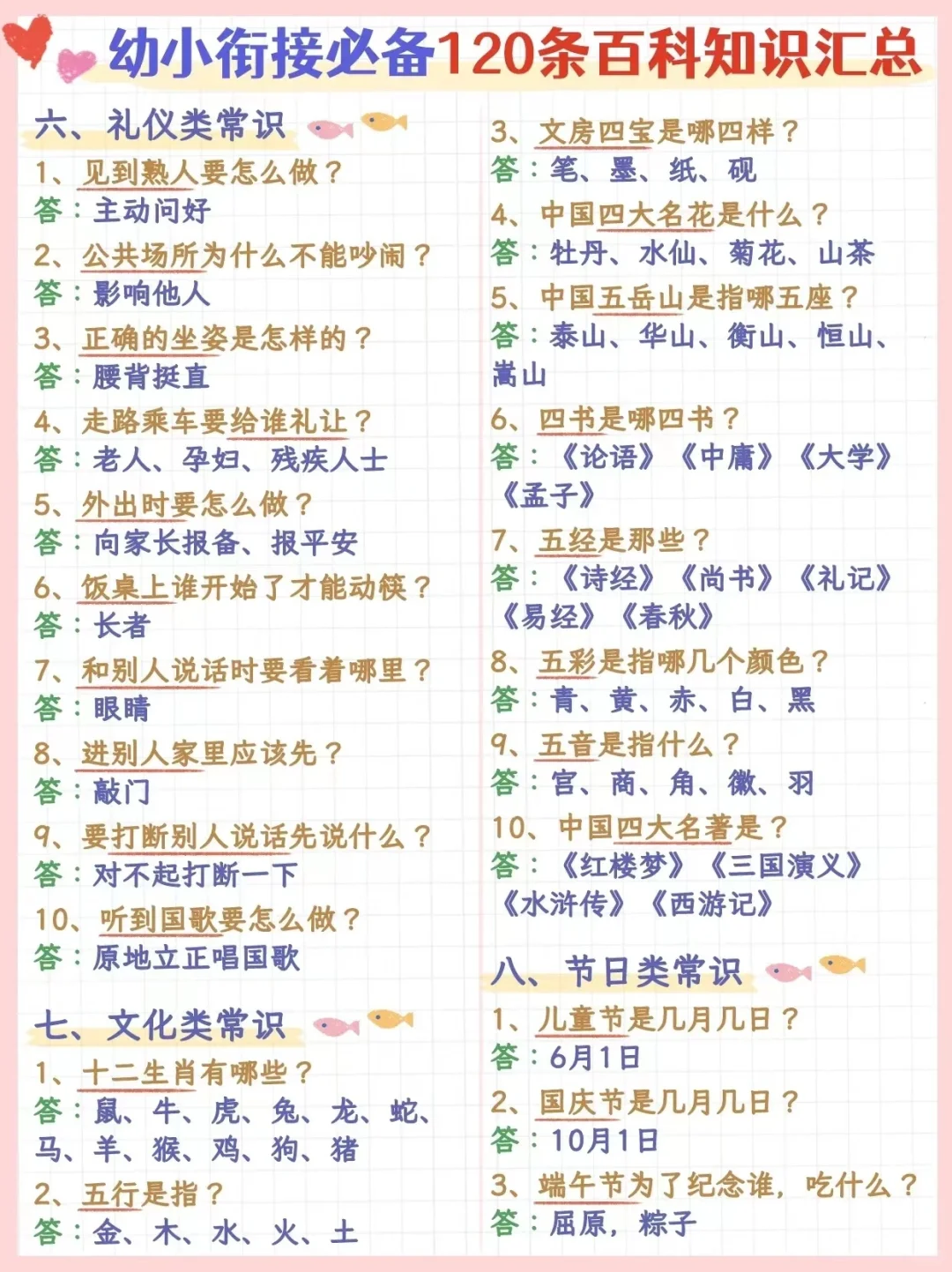 120条百科知识汇总