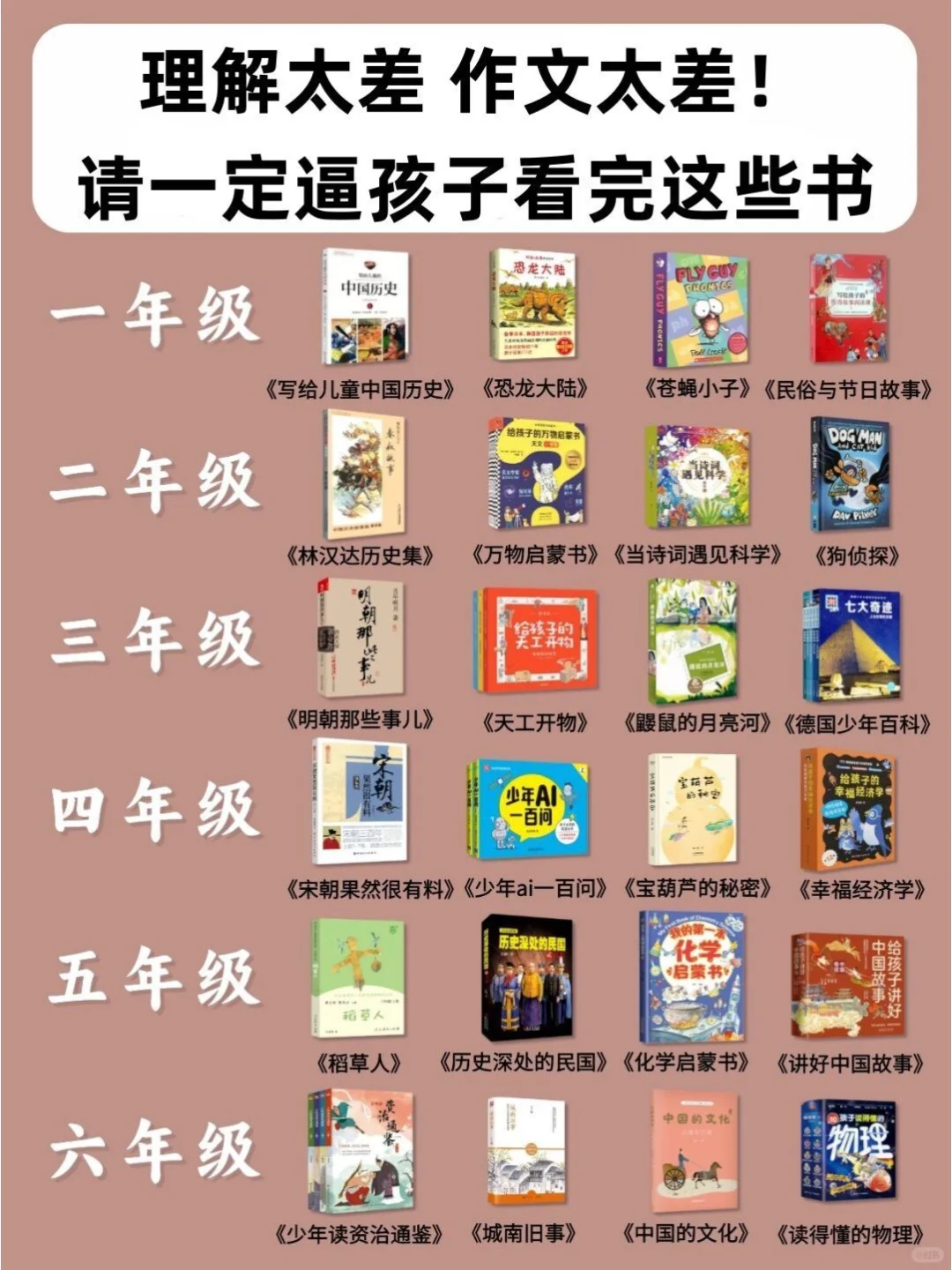 理解太差,作文太差!请一定逼孩子看这些书