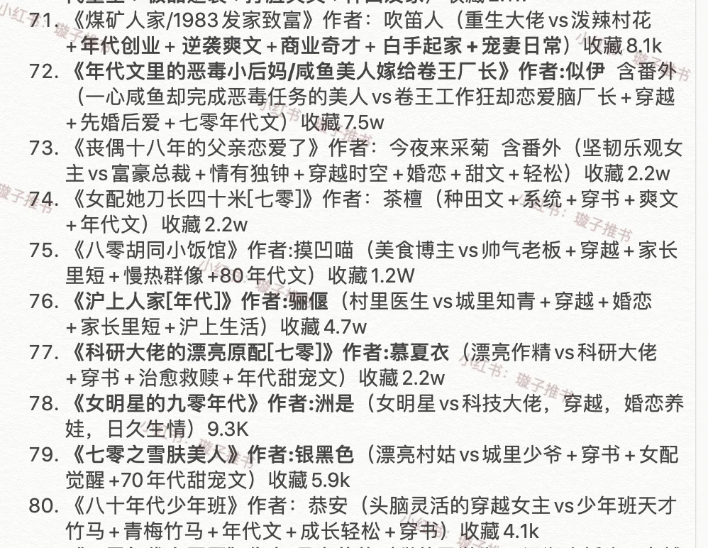 年中总结，你想看的年代文各种元素这都有！