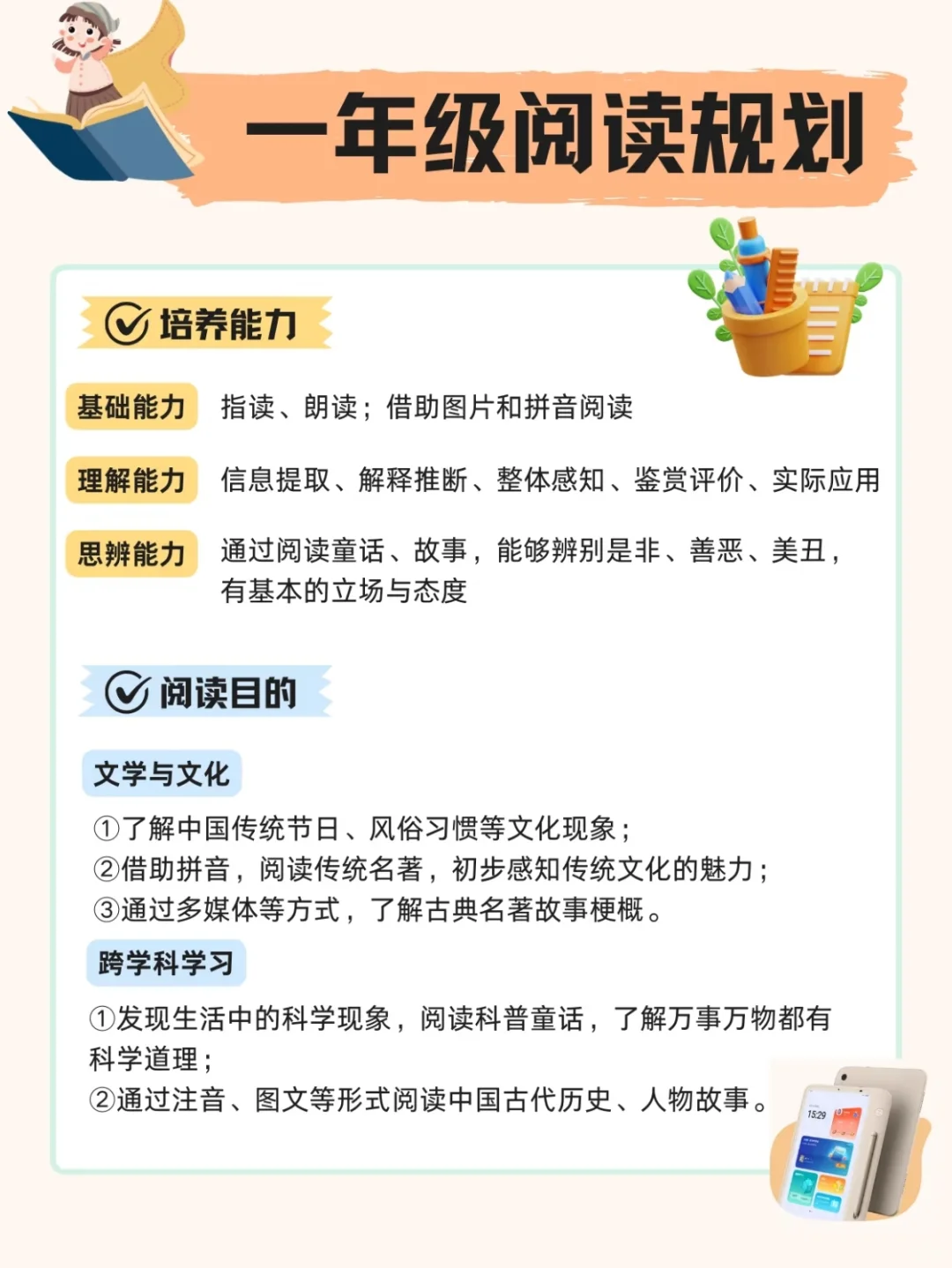 小学一到六年级分级阅读规划表来啦！📚