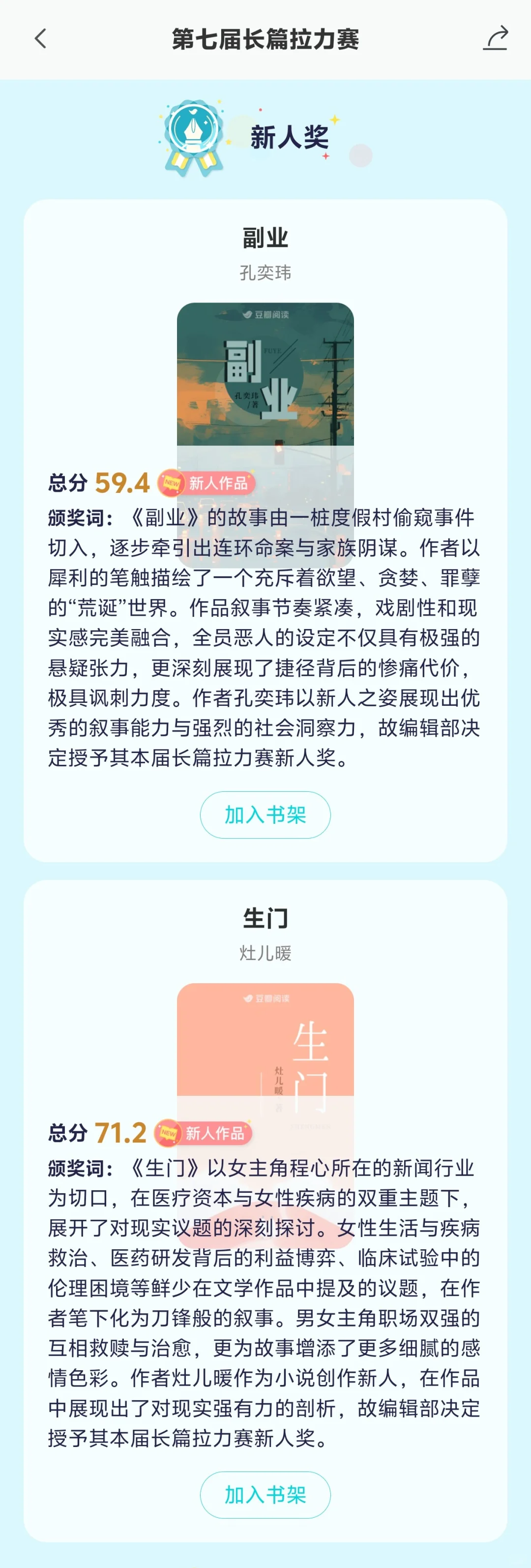 豆瓣第七届拉力赛获奖名单出炉