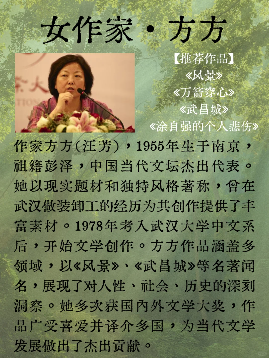 中国当代女作家•方方