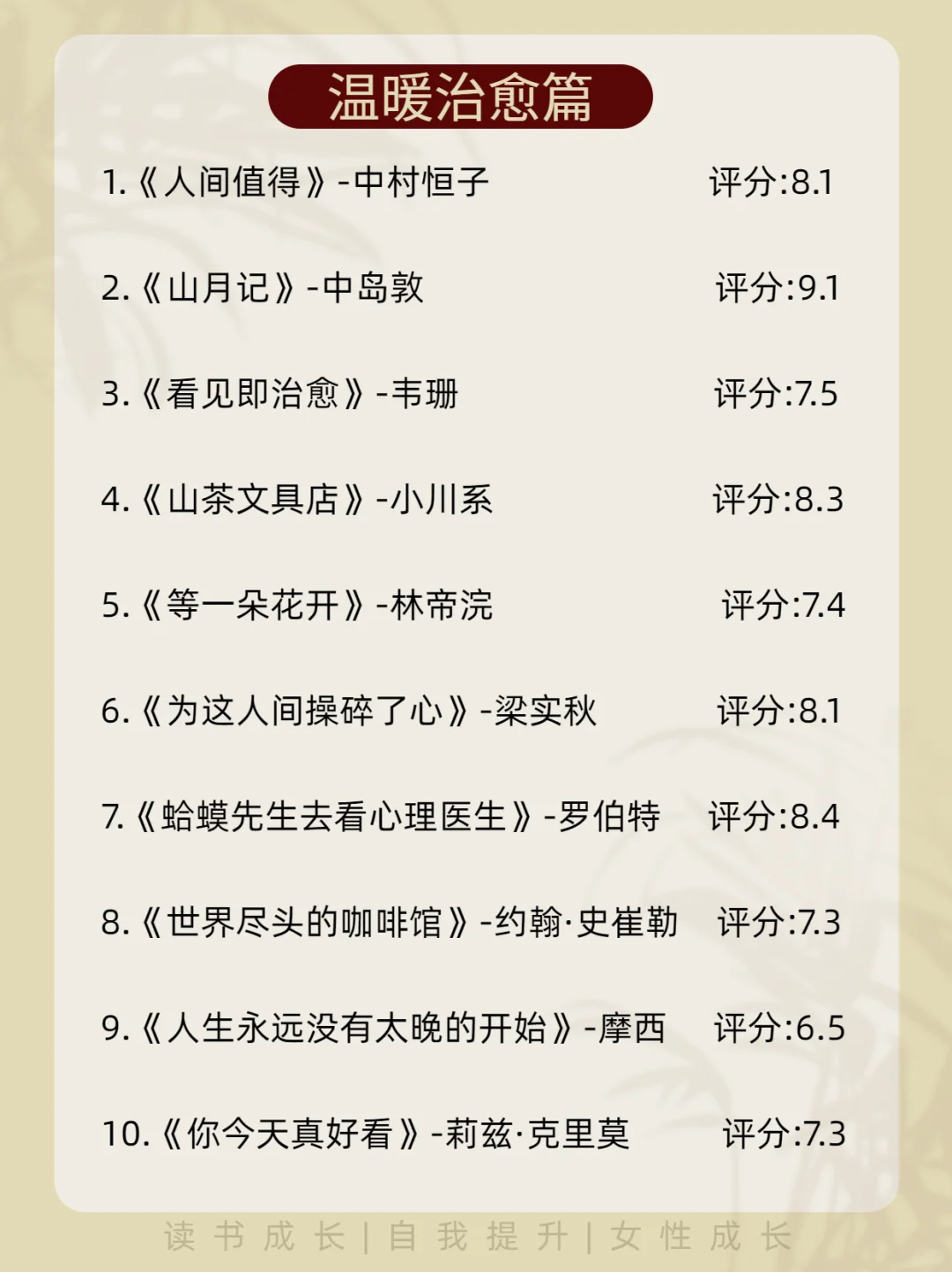 一定要大量看书，女生要多看书