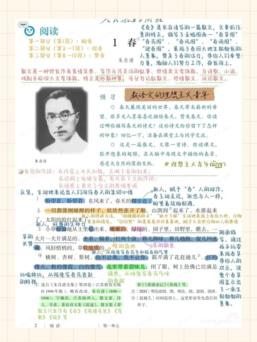 7至9年级必读书目合集！附语文知识点笔记