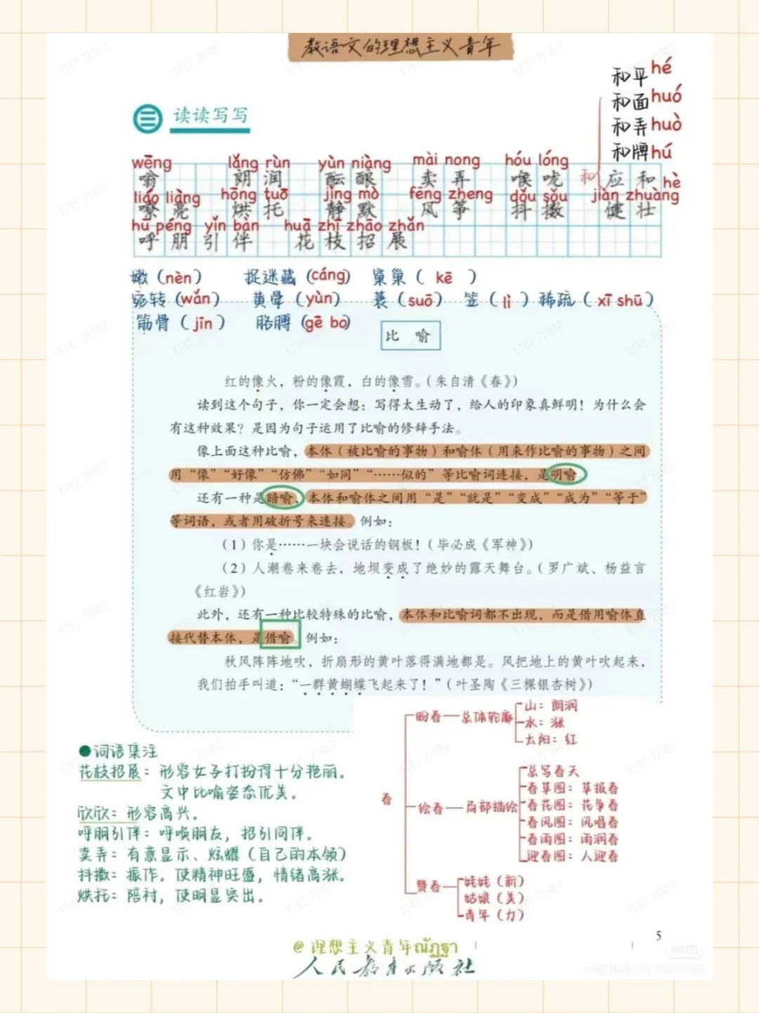 7至9年级必读书目合集！附语文知识点笔记