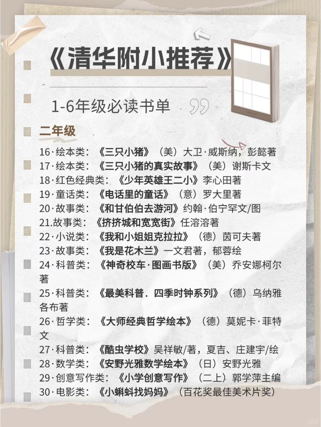 推荐|清华附小推荐书目