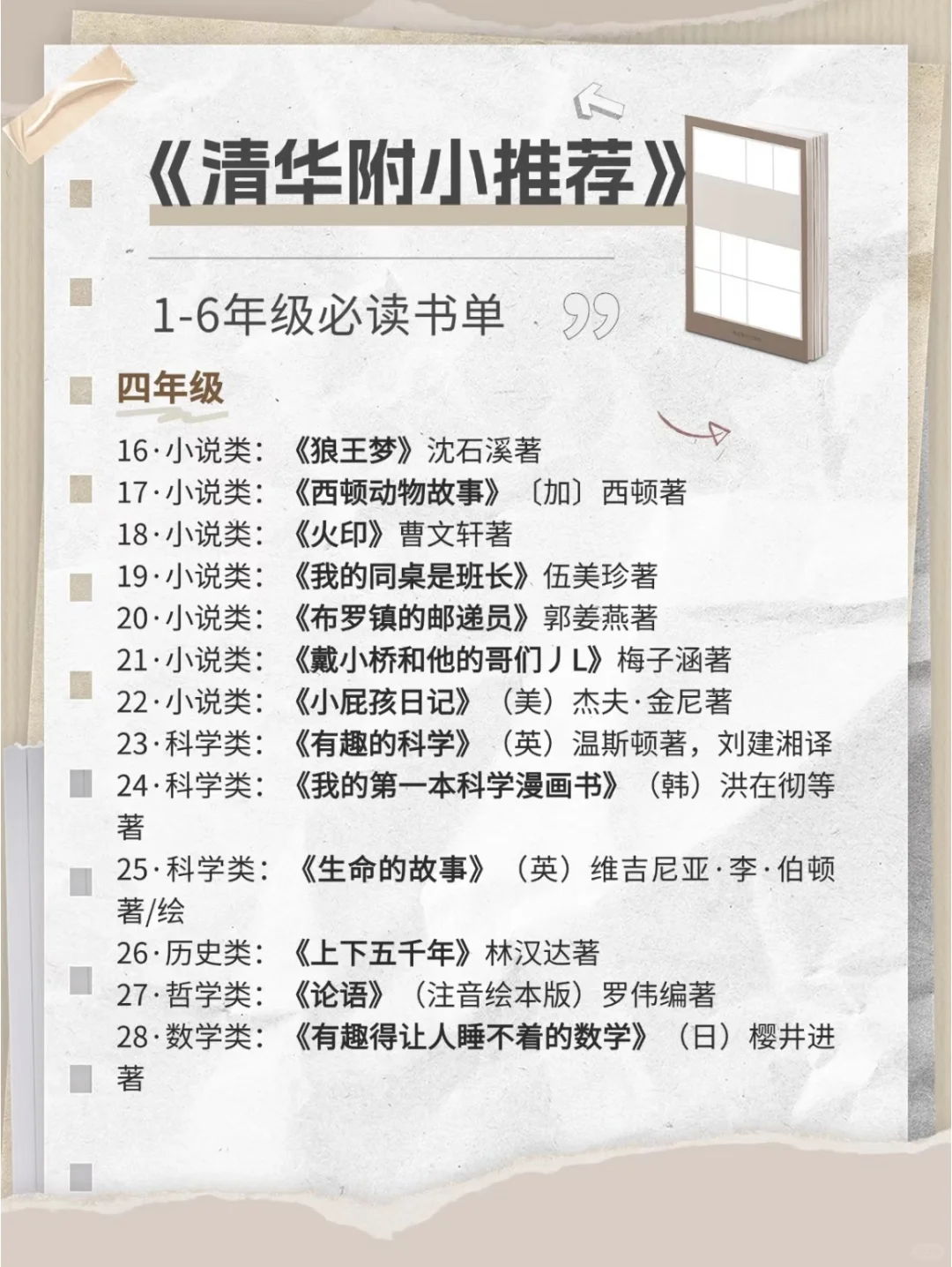 推荐|清华附小推荐书目