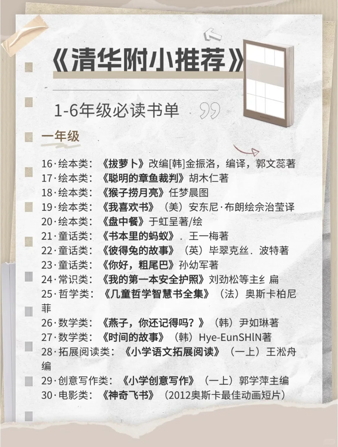 推荐|清华附小推荐书目