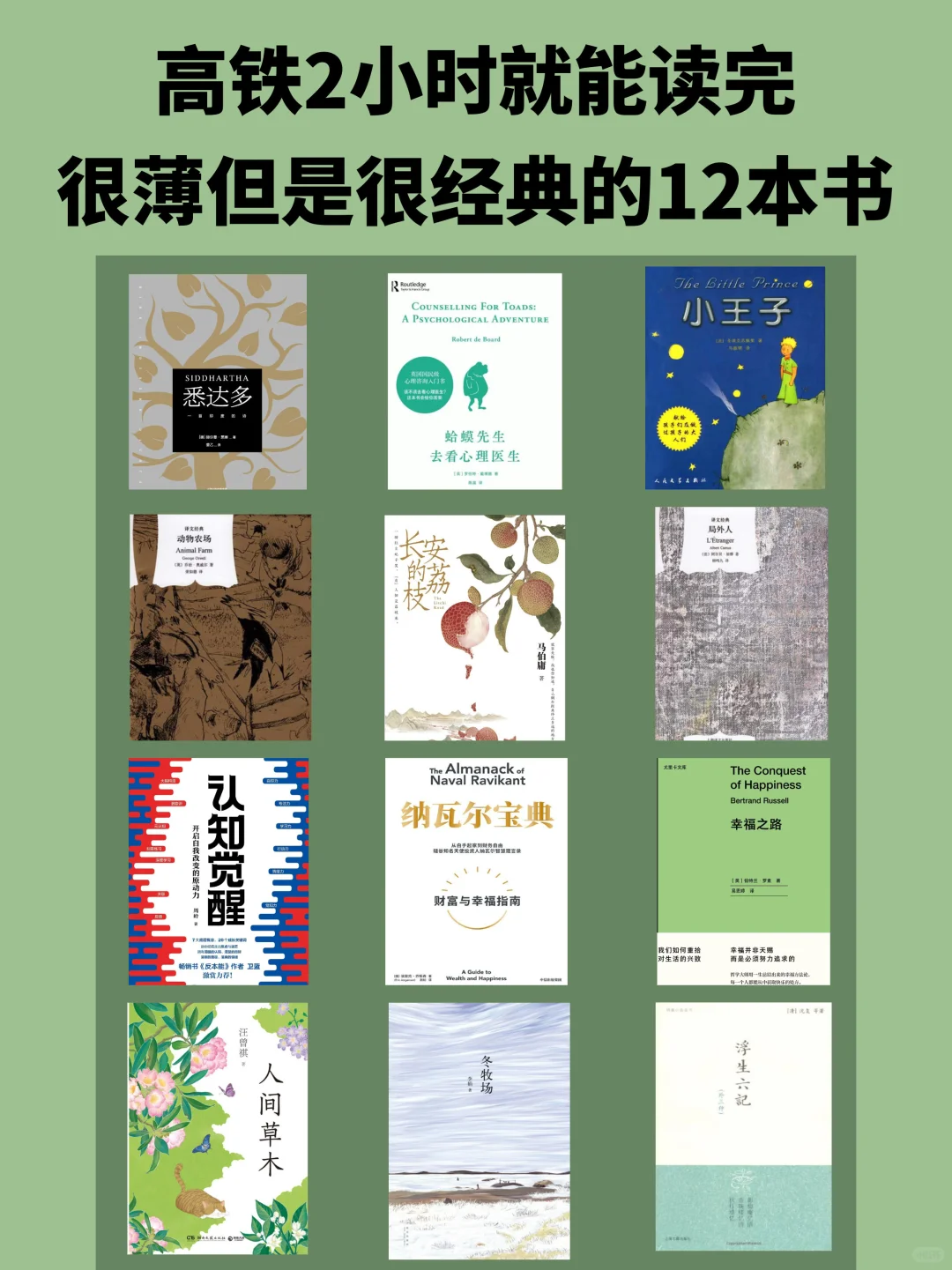 豆瓣高分，国庆高铁2小时读完，一生受益！