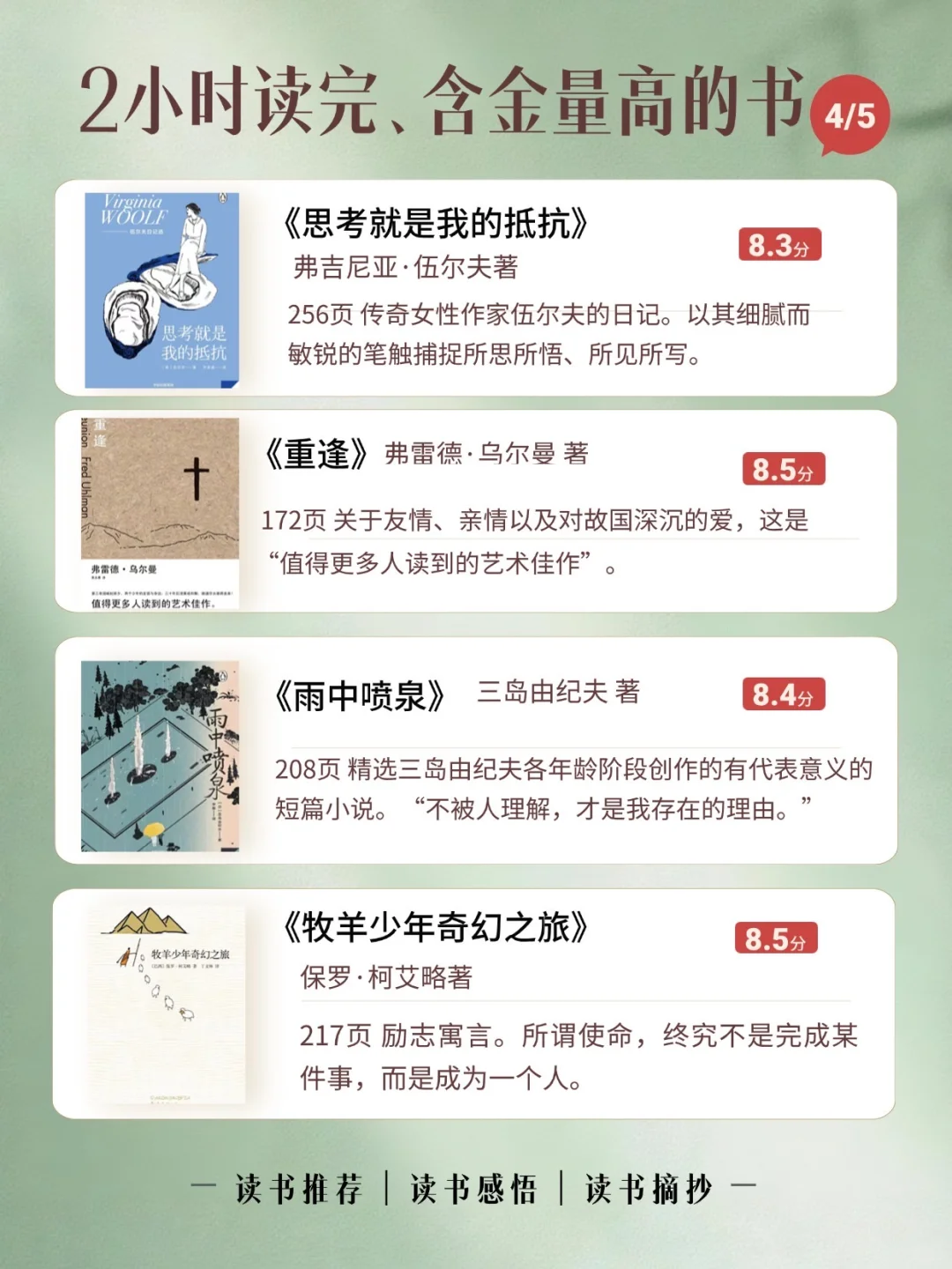 🔥国庆长假推荐读的20本好书，2小时读完❗️