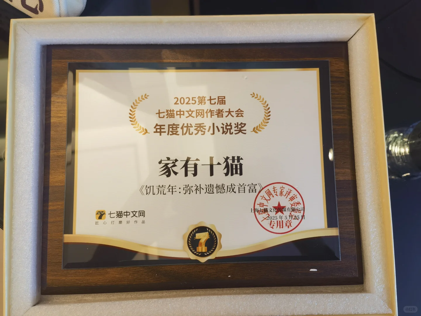 家有十猫，七猫年度小说奖！