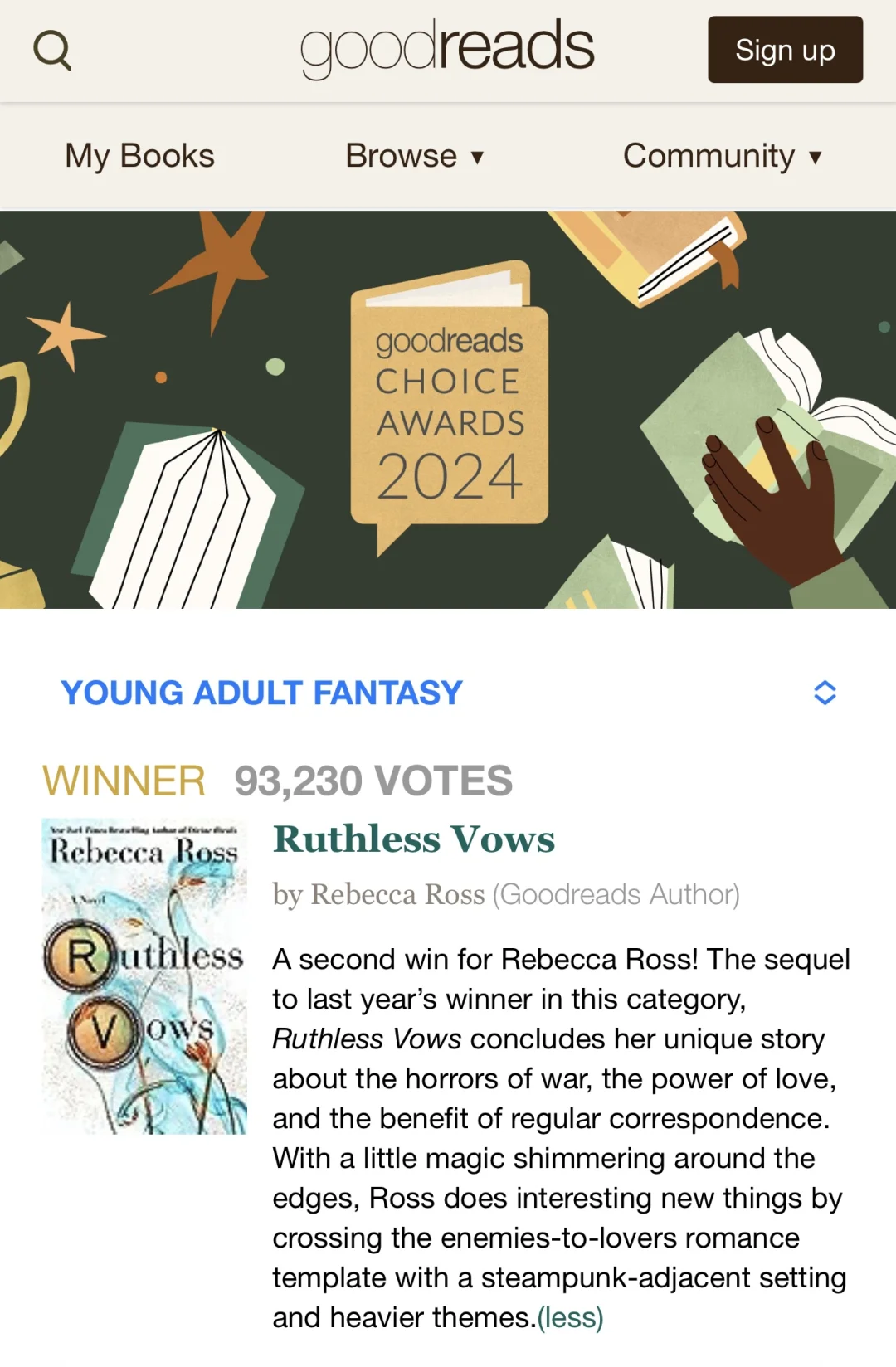 📚2024 Goodreads年度最佳图书获奖书单出炉