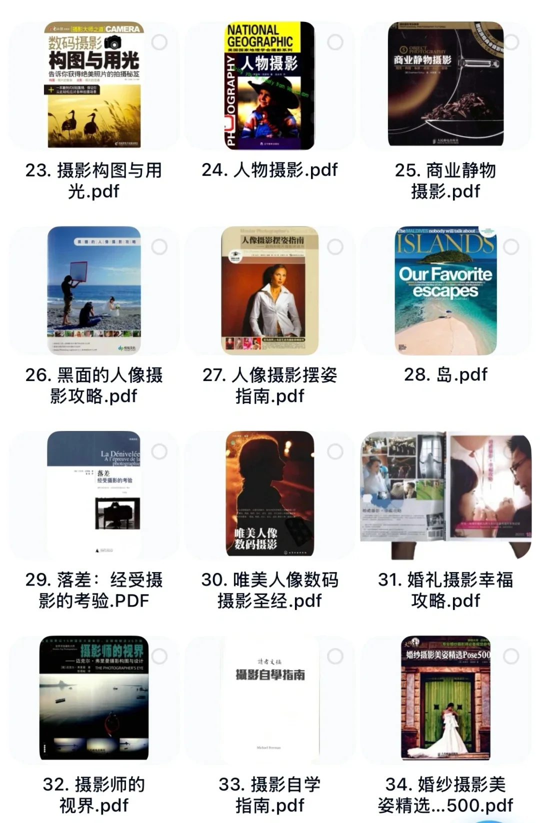 摄影入门教程54本PDF电子版全套打包