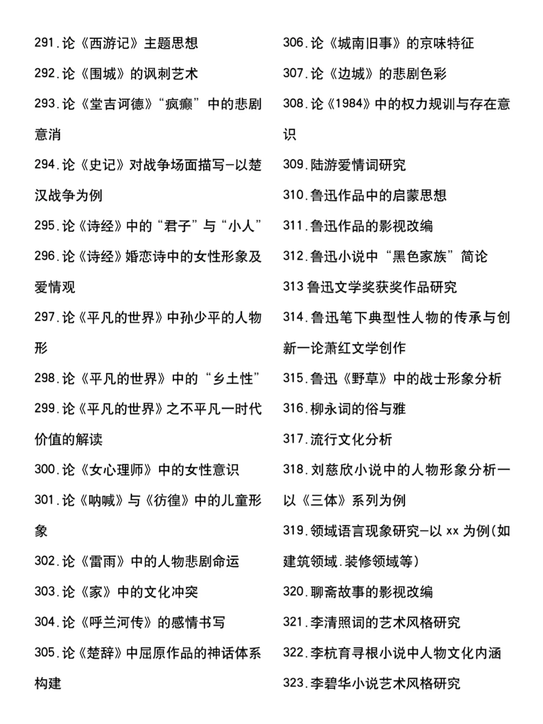 汉语言文学好写的论文选题都放在这了🤓