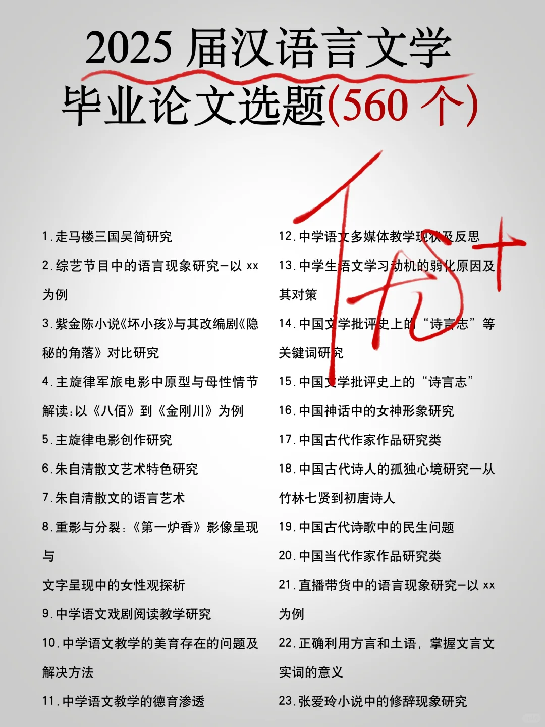 汉语言文学好写的论文选题都放在这了🤓