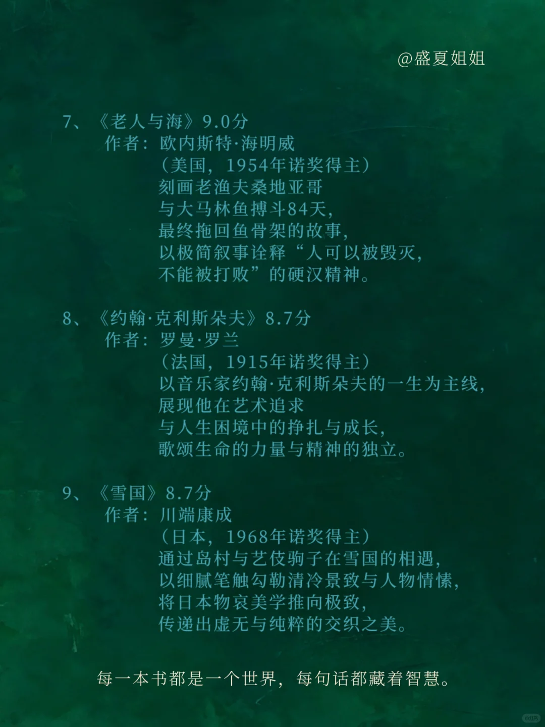 12本诺奖神作，读懂半个世纪的人类灵魂！