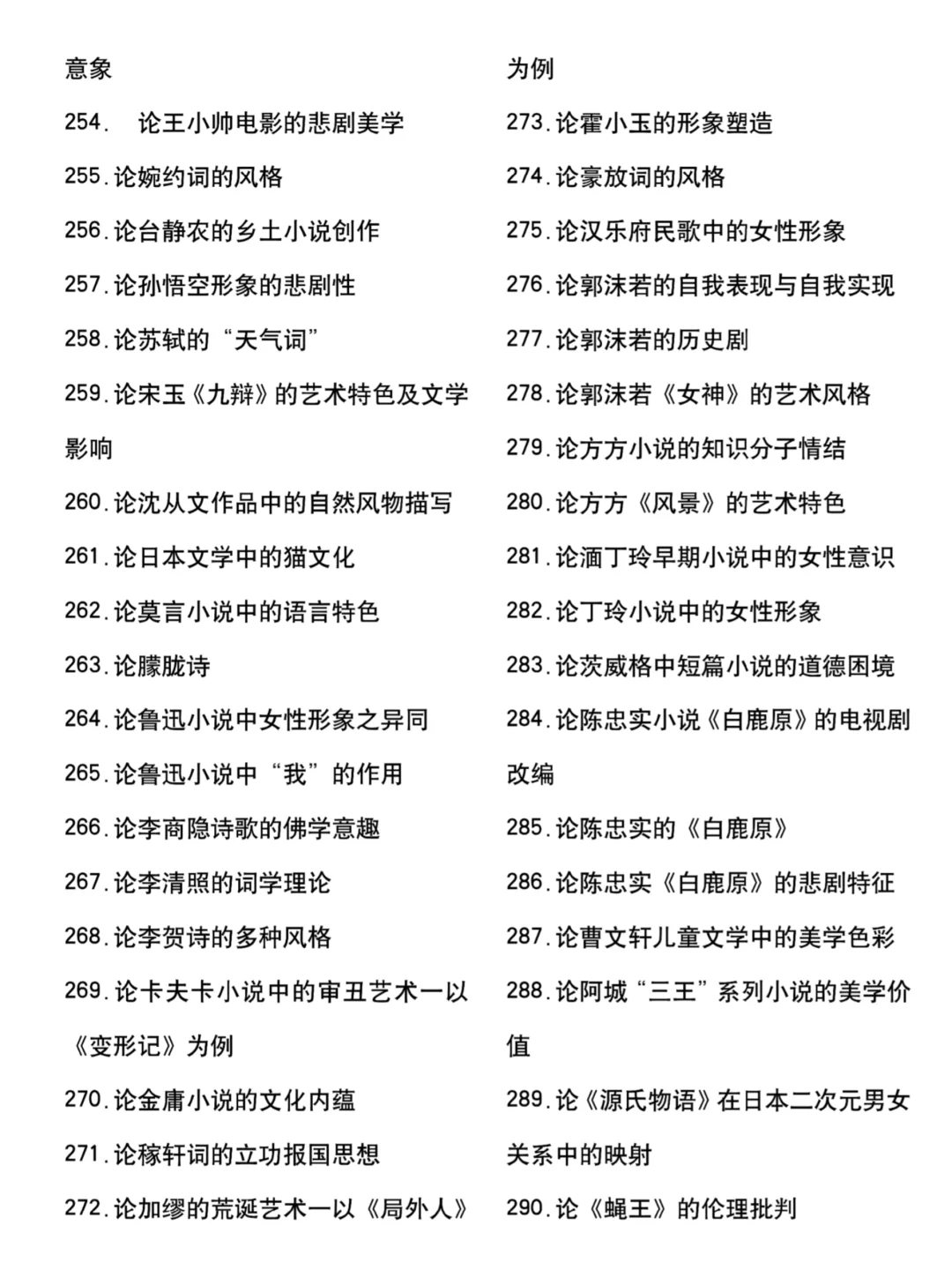 汉语言文学好写的论文选题都放在这了🤓