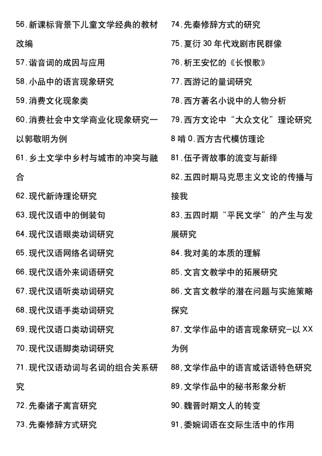 汉语言文学好写的论文选题都放在这了🤓