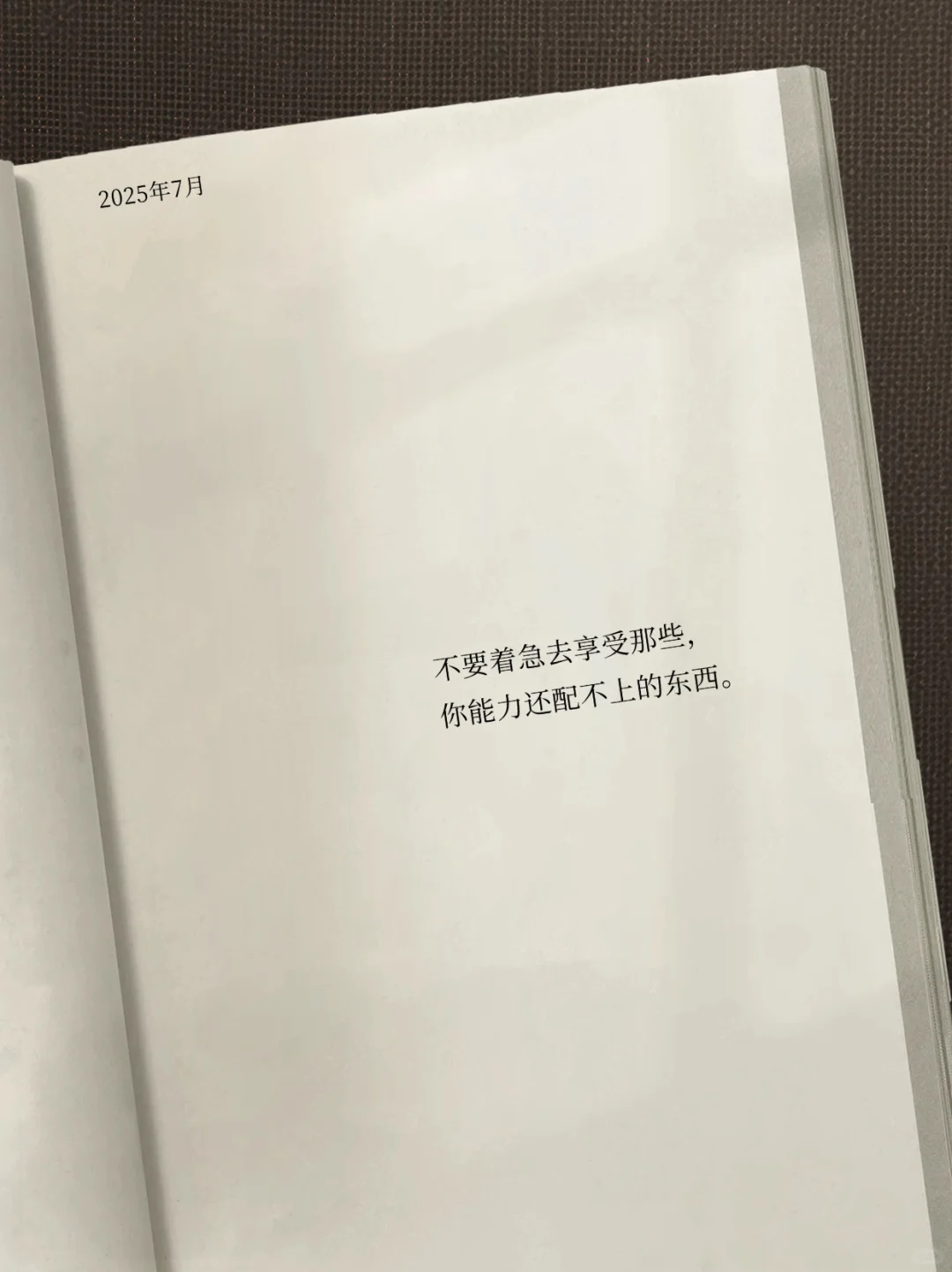 “不要着急去享受那些你能力还配不上的东西”